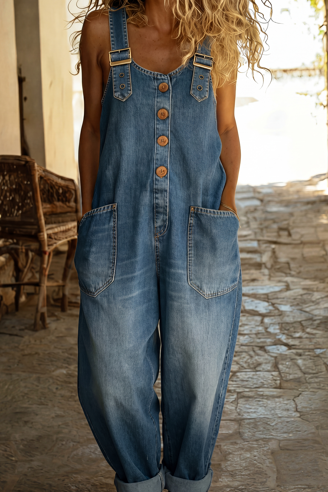Rocio | Tuta casual in denim con fibbia regolabile