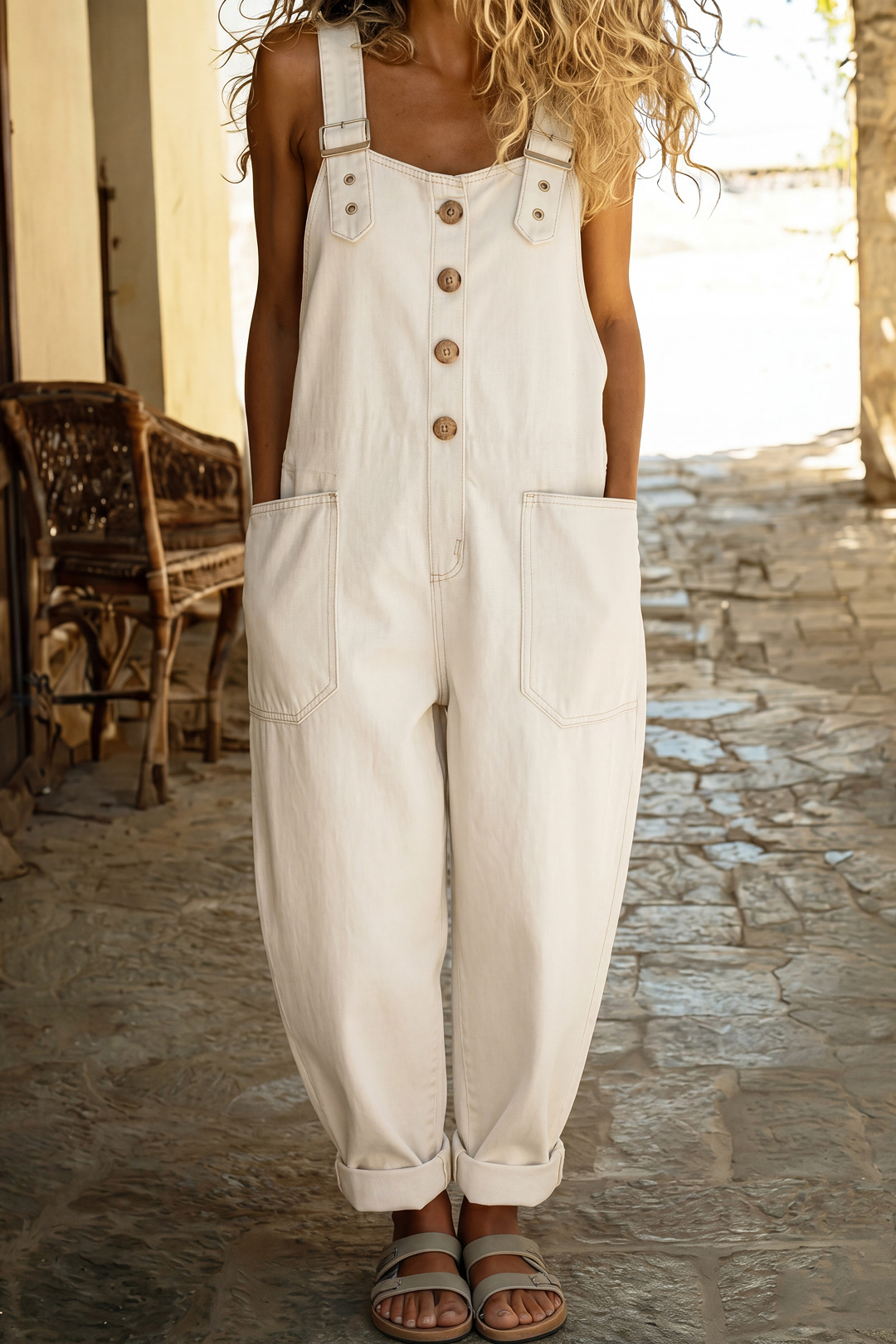 Rocio | Tuta casual in denim con fibbia regolabile