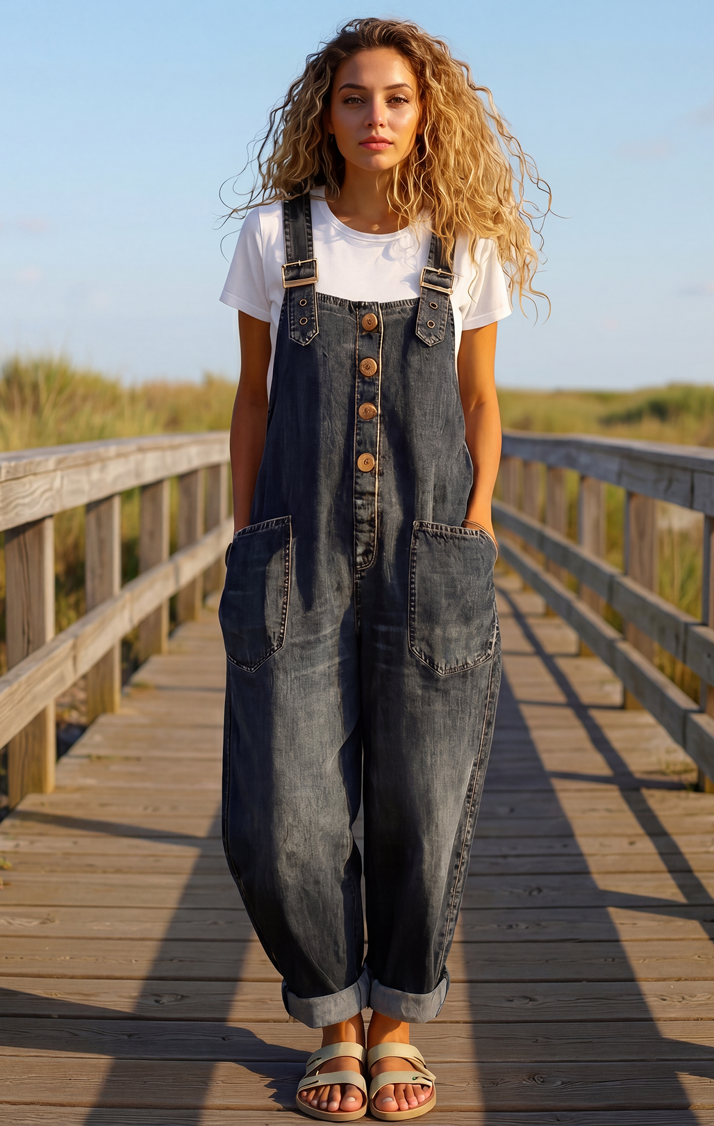 Rocio | Tuta casual in denim con fibbia regolabile