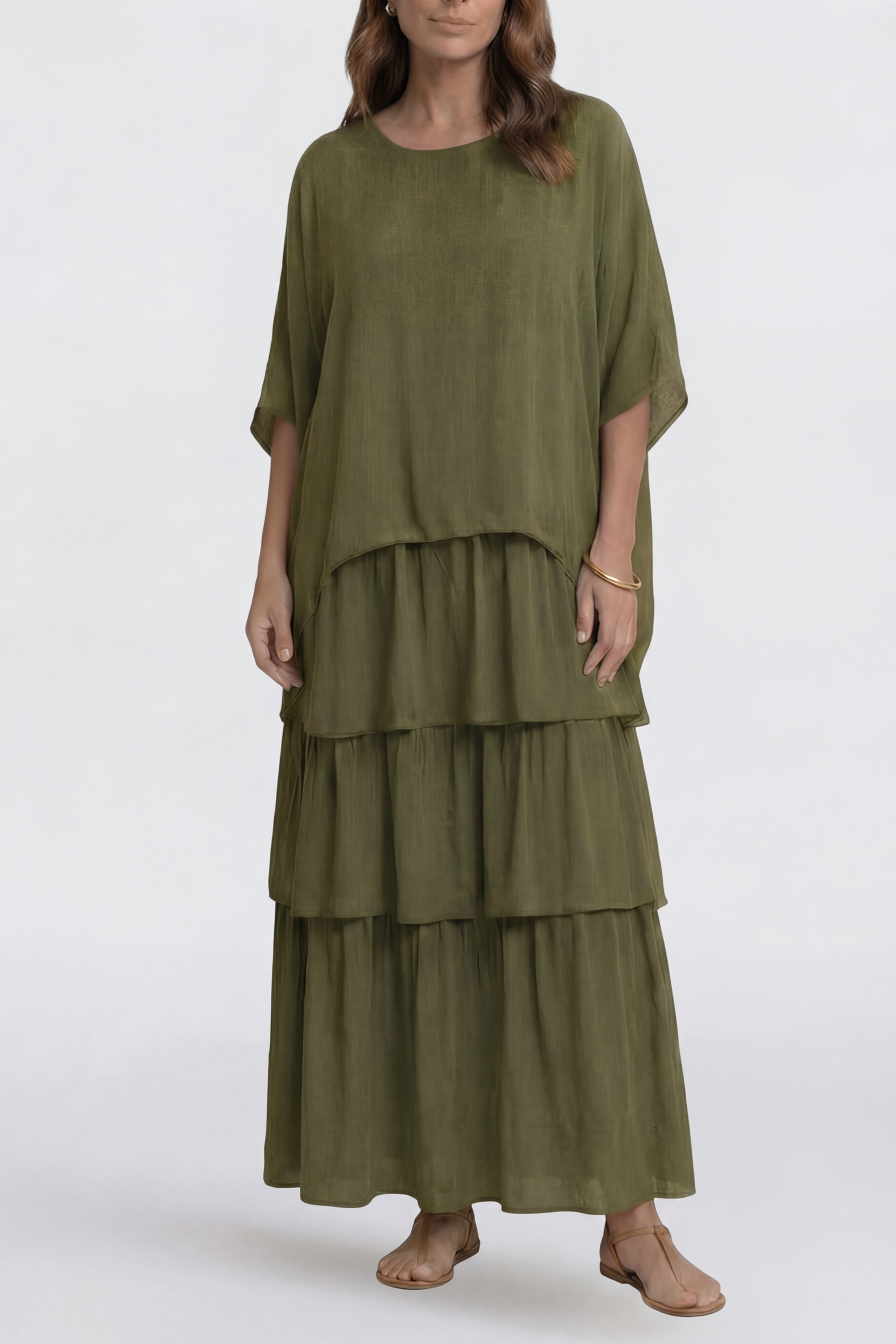 The Toscana | Vestido Largo de Lino con Volantes