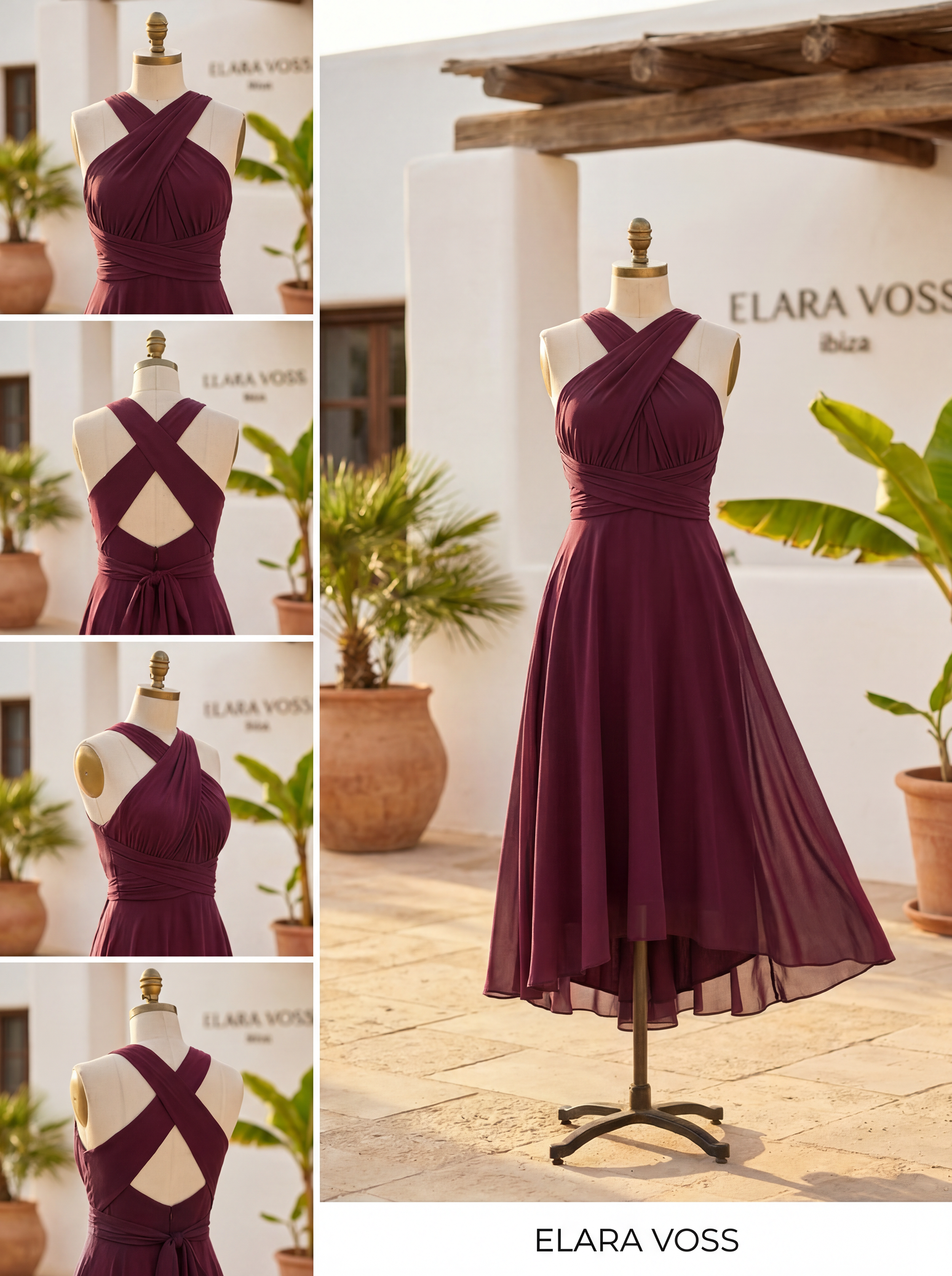 The Murano | Vestido multiposición burdeos