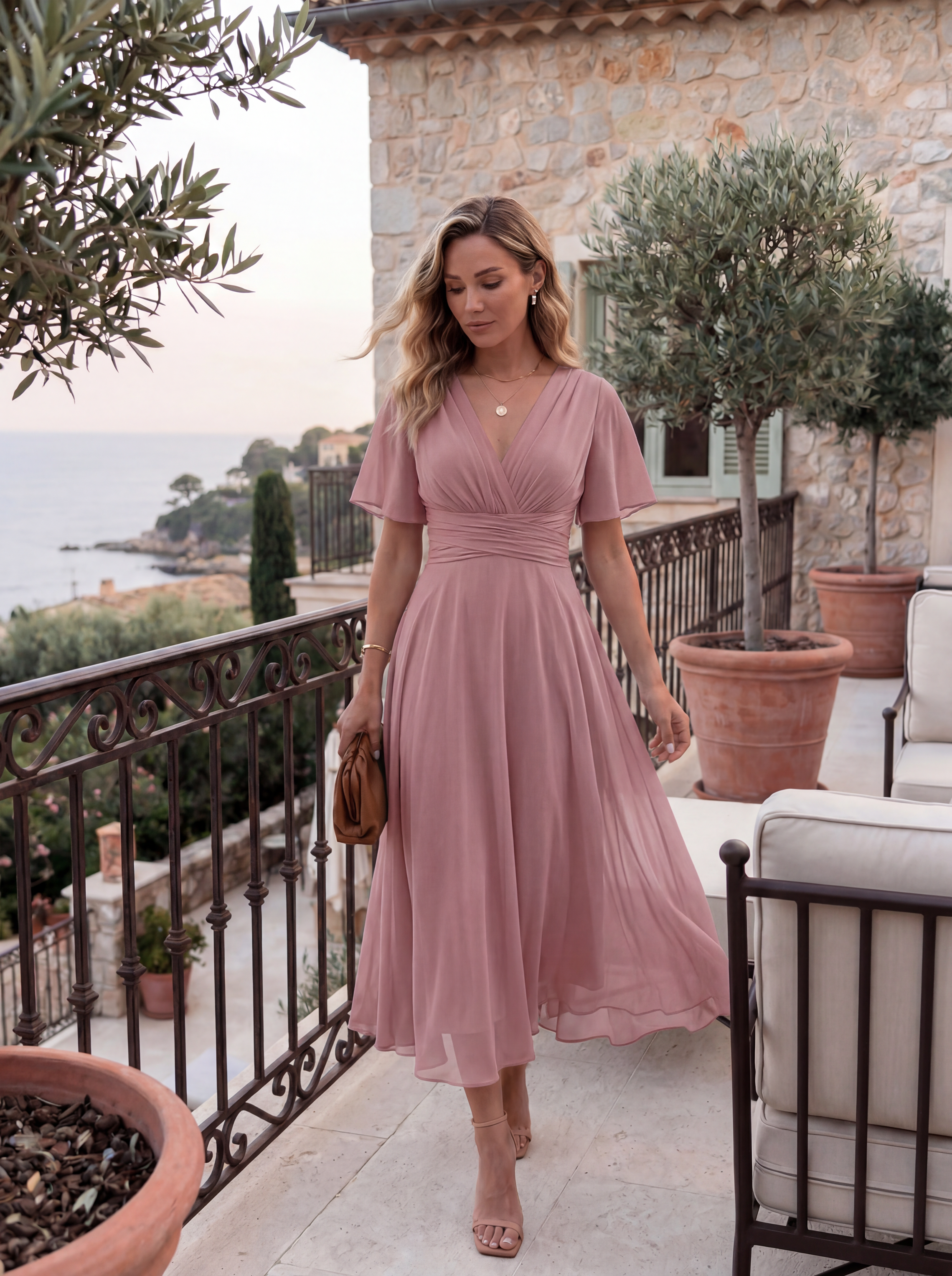 The Murano | Vestido azul marino con falda asimétrica y múltiples formas de llevar