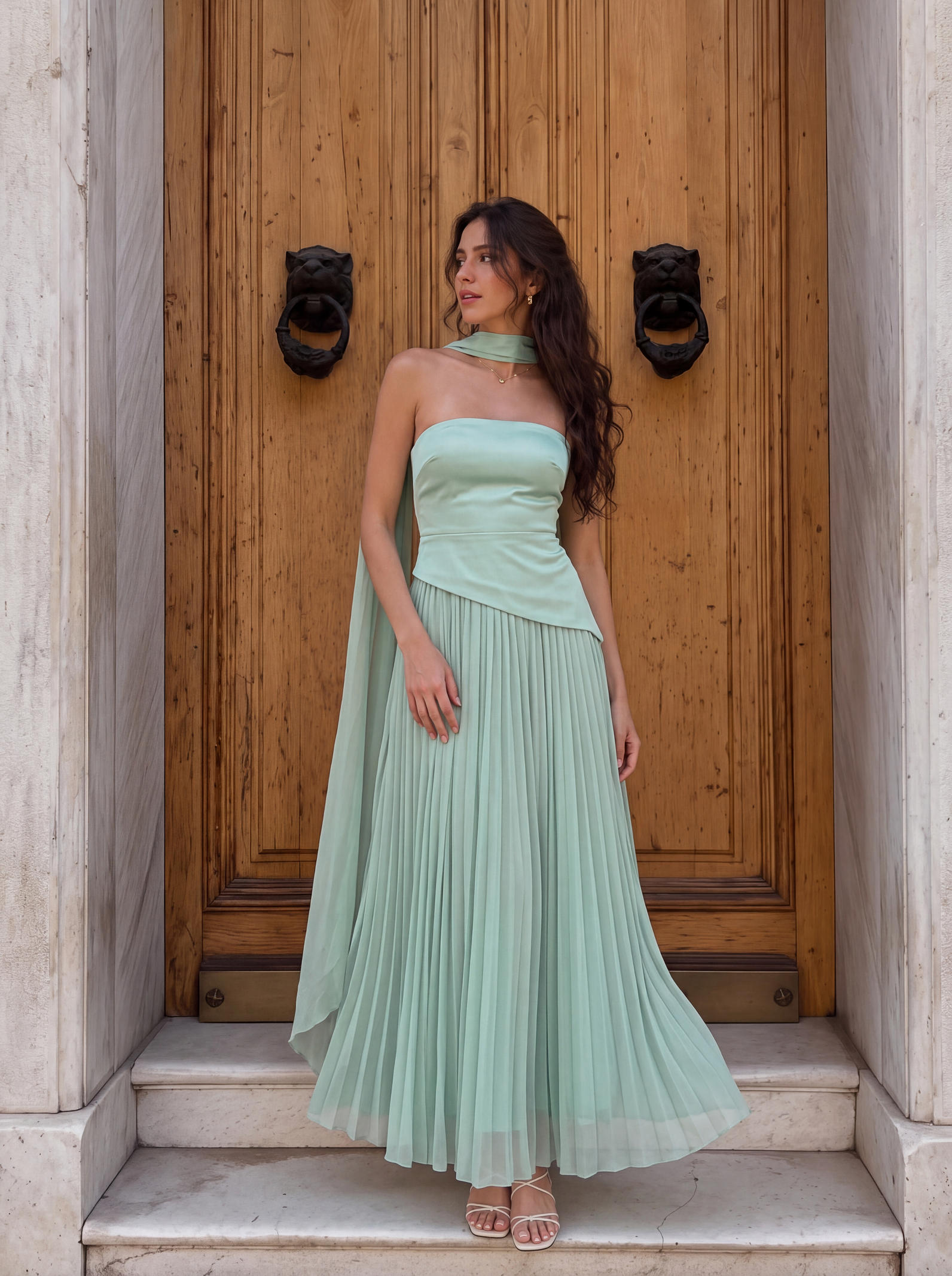 VESTIDO MAGNOLIA BURDEOS TURQUESA