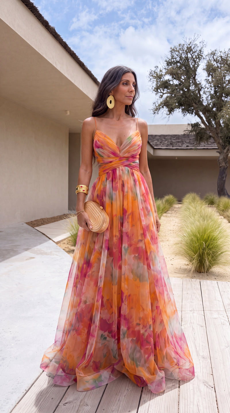 Giselle | Precioso vestido largo con estampado floral