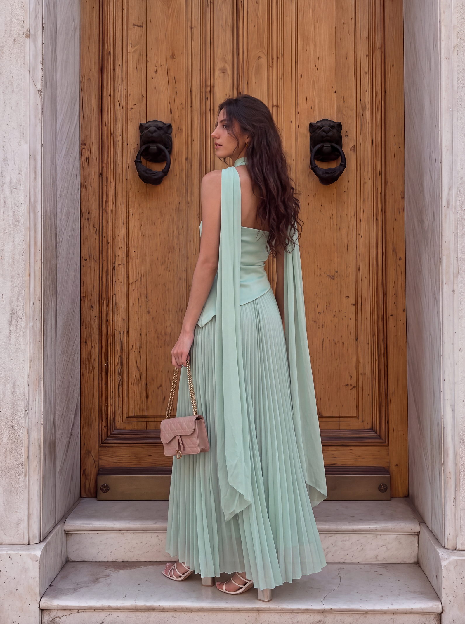 VESTIDO MAGNOLIA BURDEOS TURQUESA