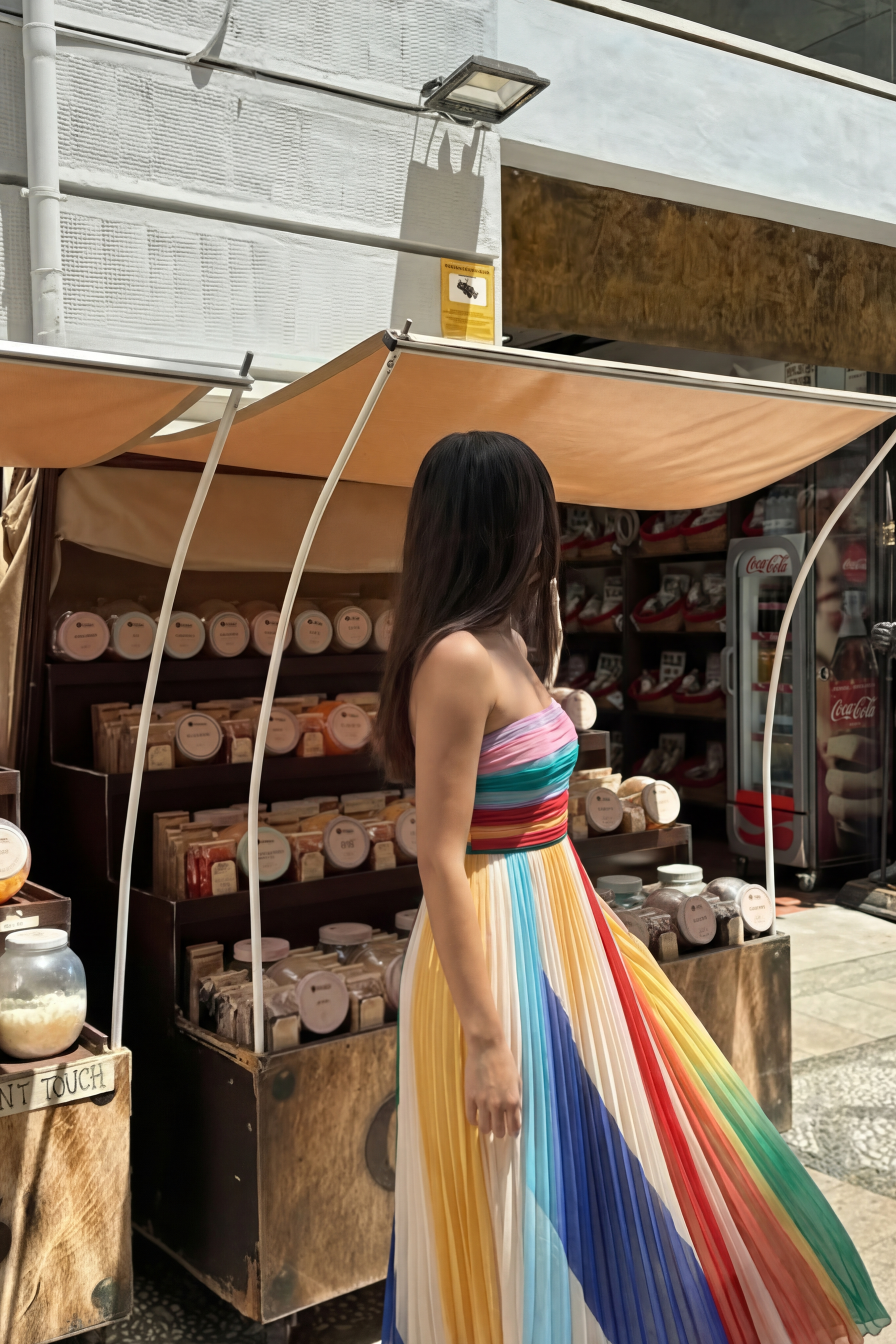 Vestido de Invitada Riviera de Verano con Rayas de Colores