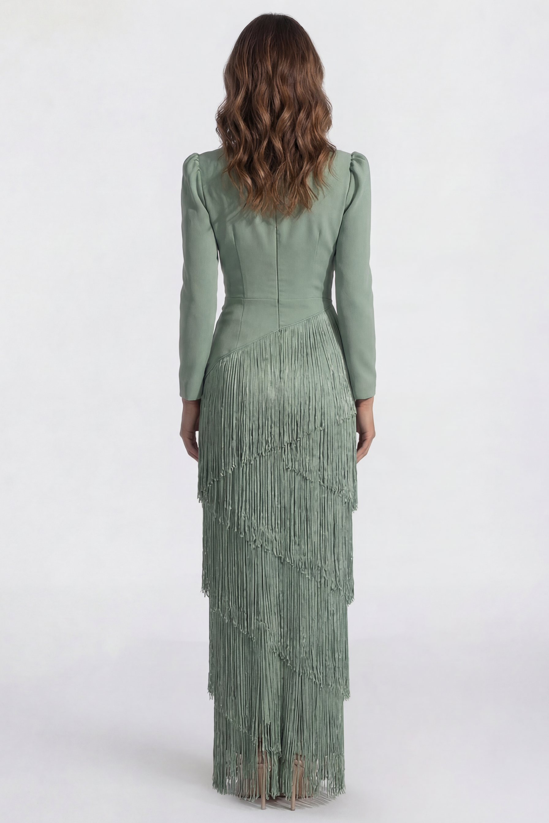 The Venezia | Vestido Largo de Flecos con Escote en V