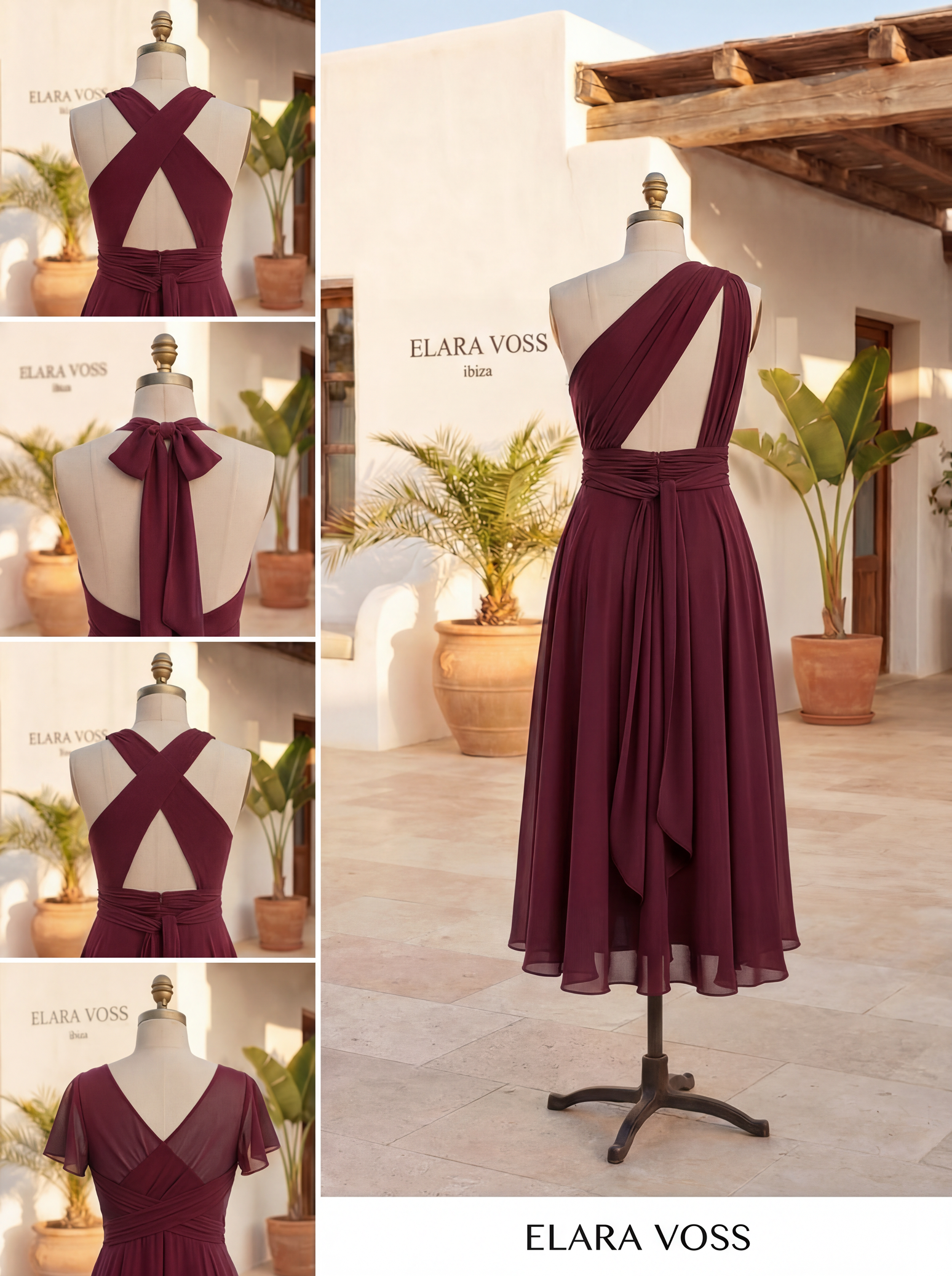 The Murano | Vestido multiposición burdeos